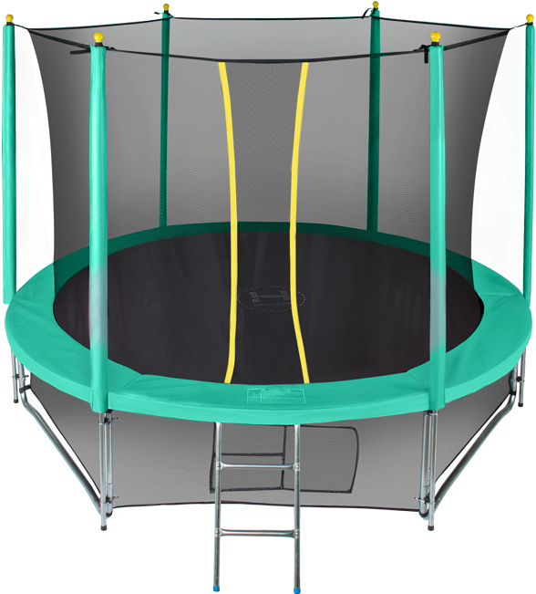 Round Trampolinewith Safety Netand Ladder PNG