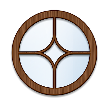 Round Wooden Frame Window PNG