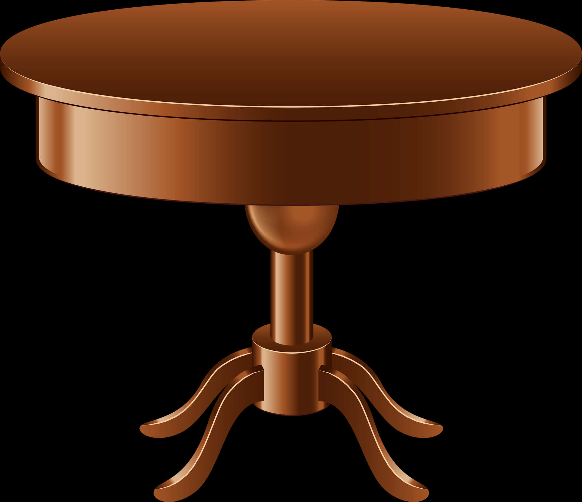 Round Wooden Table Illustration PNG