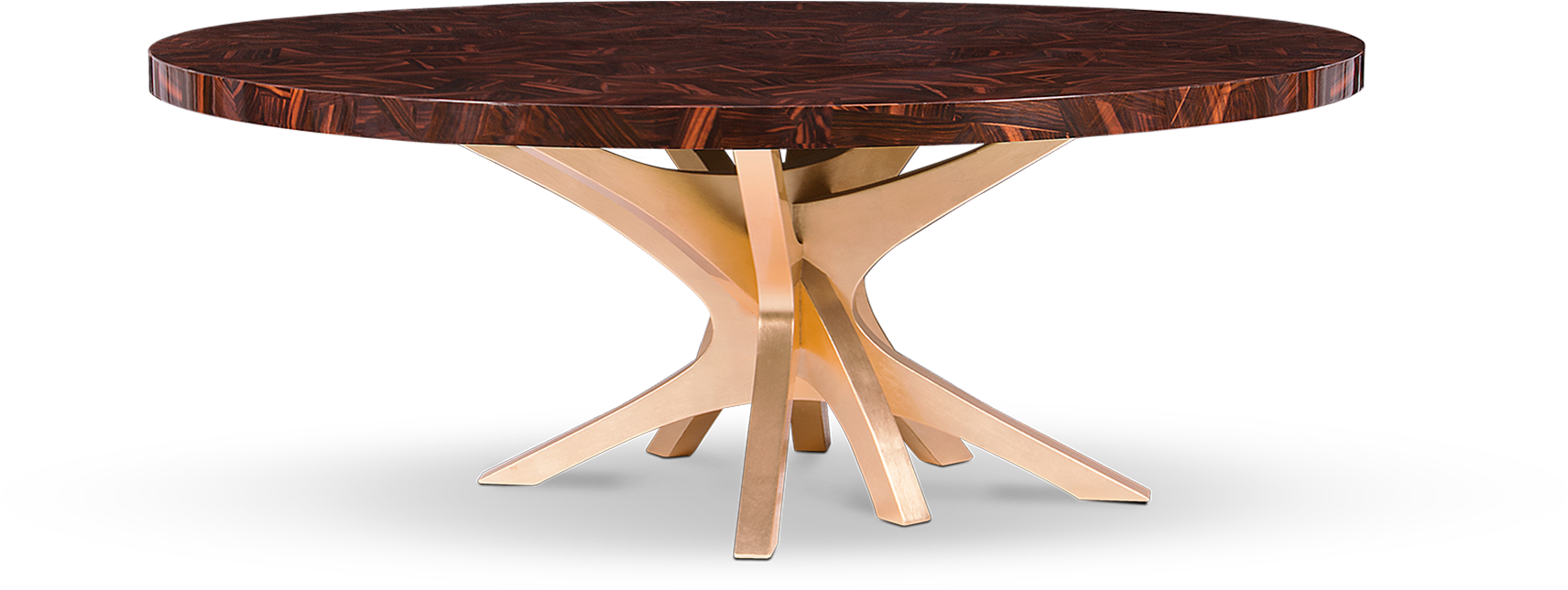 Round Wooden Tablewith Unique Leg Design PNG