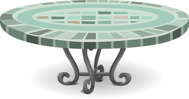Round Wrought Iron Table PNG