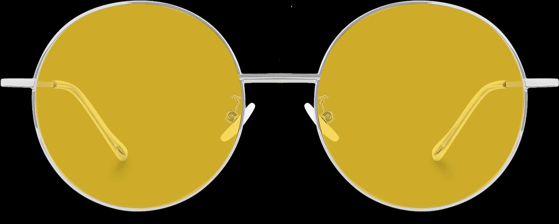 Round Yellow Lens Glasses PNG