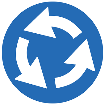 Roundabout Traffic Sign Icon PNG