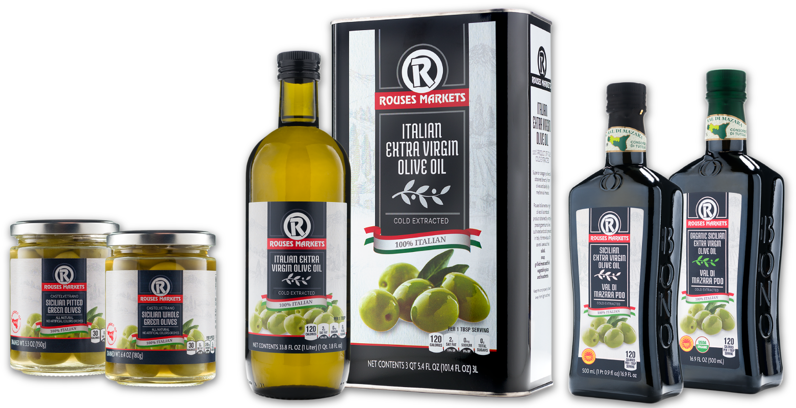 Rouses Markets Italian Extra Virgin Olive Oil Collection PNG