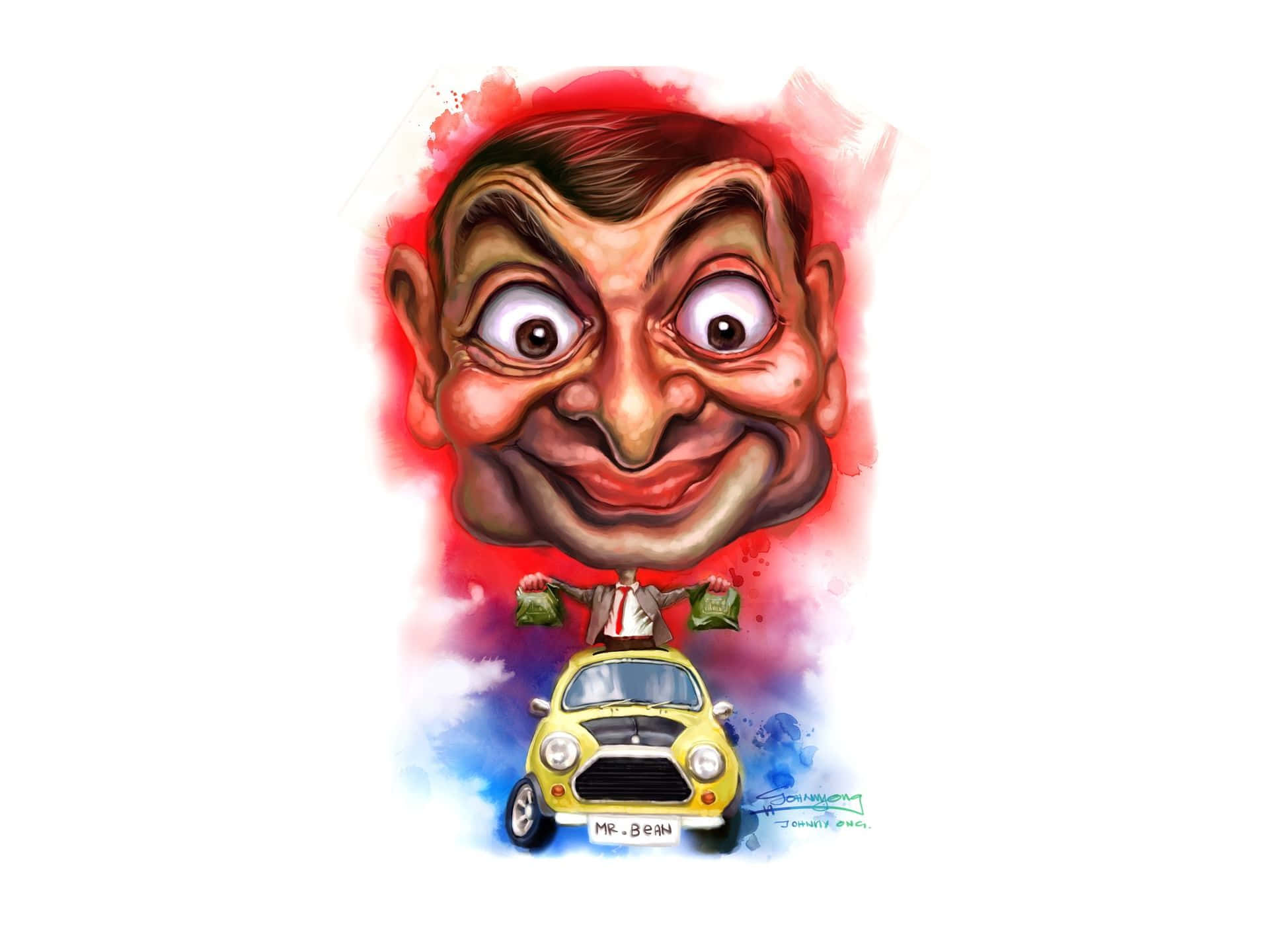 Rowan Atkinson Mr Bean In Car Wallpaper