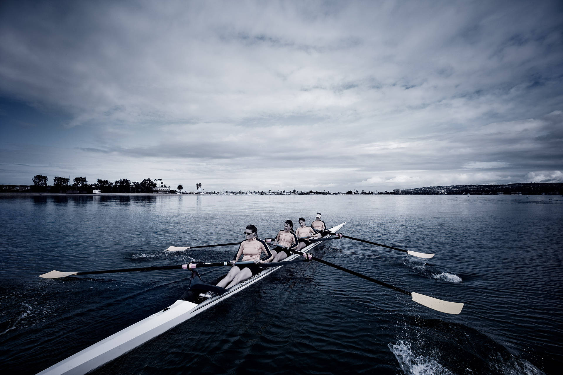 Rowing Athletes Practice Wallpaper
