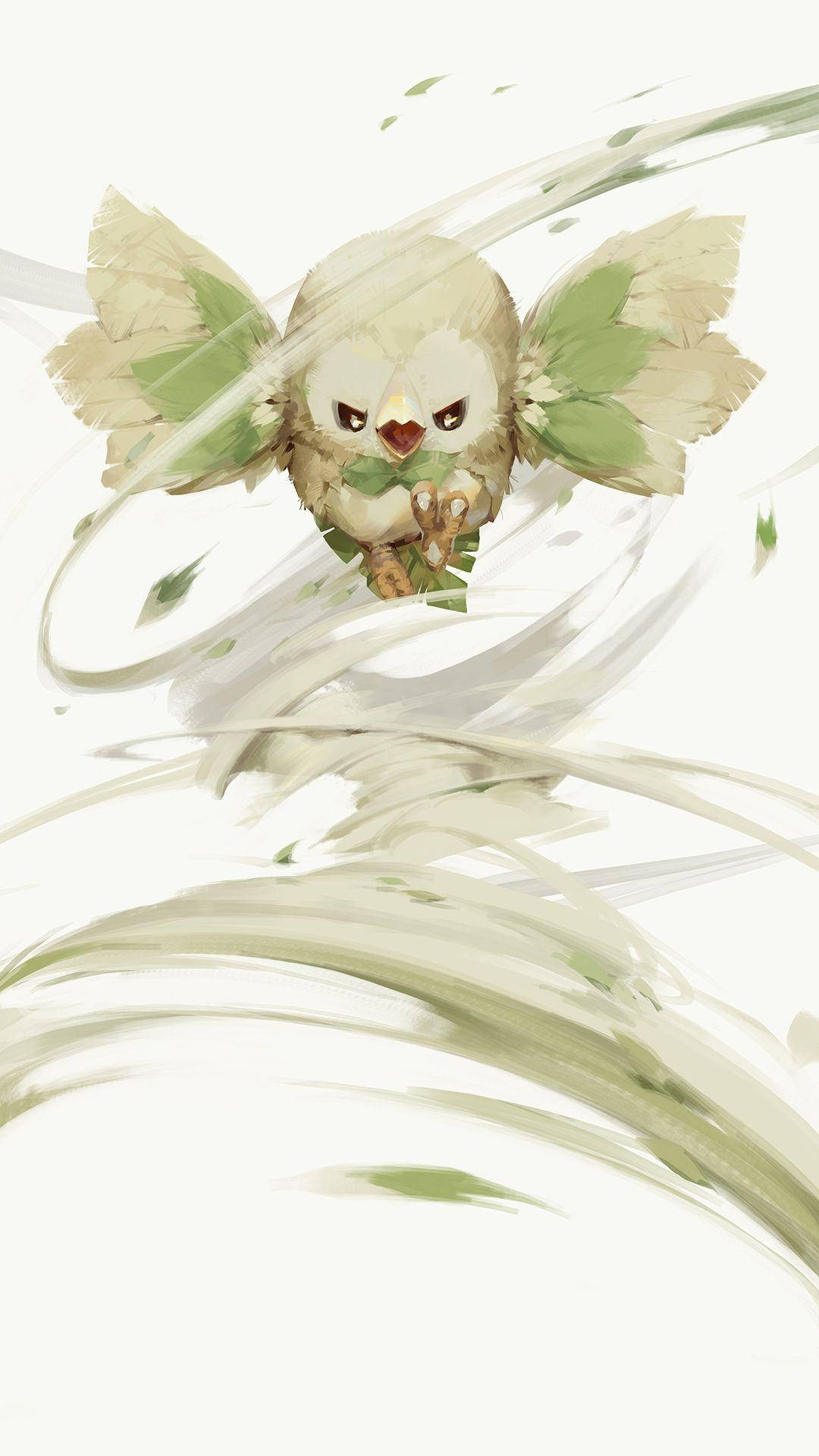 Rowlet Whirlwind Flying Wallpaper