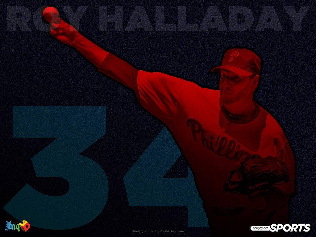 Roy Halladay Blue And Red Graphic Wallpaper