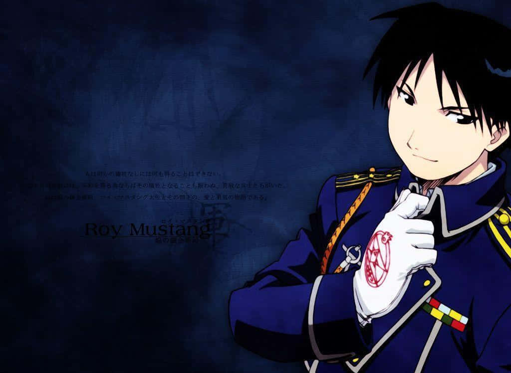 Roy Mustang, the Flame Alchemist in Action Wallpaper