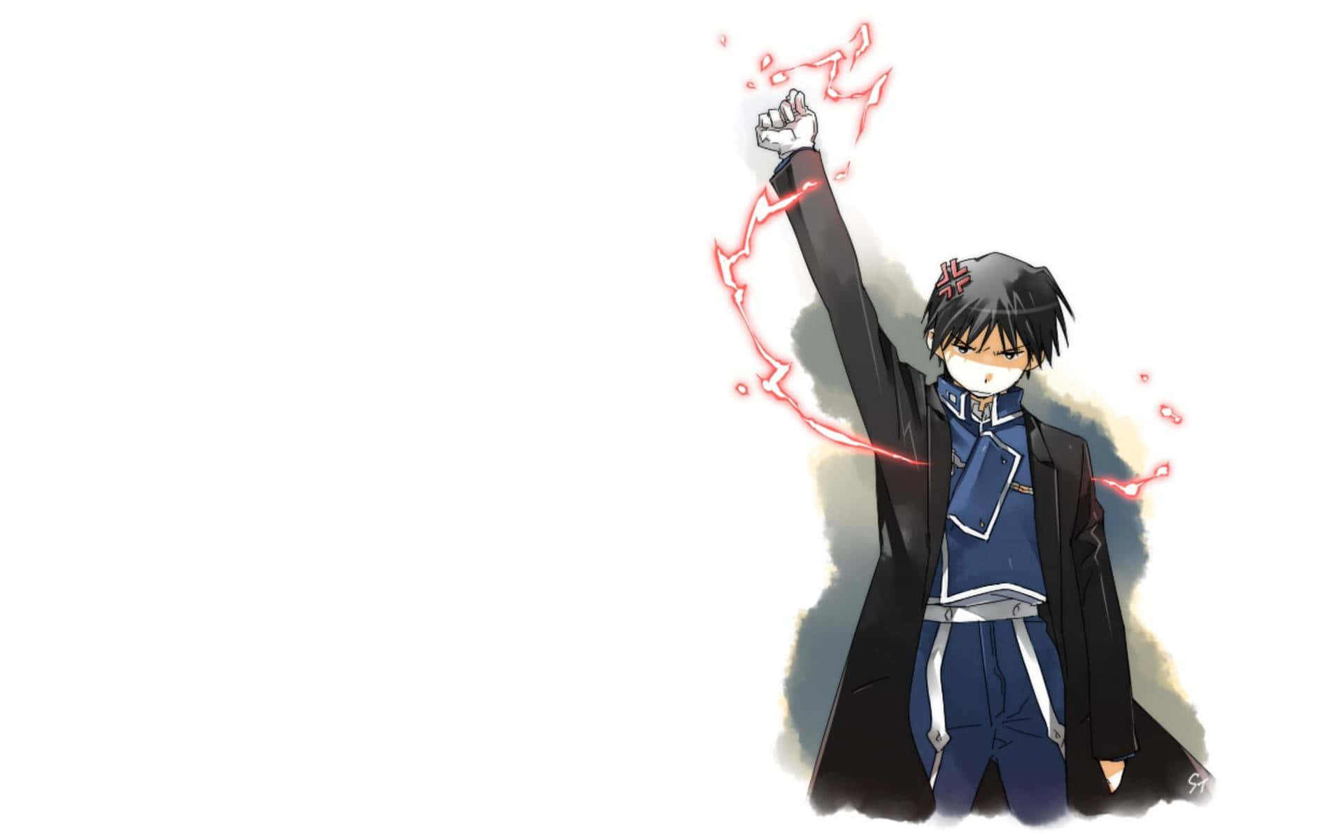 The Fiery Leader: Roy Mustang in Action Wallpaper