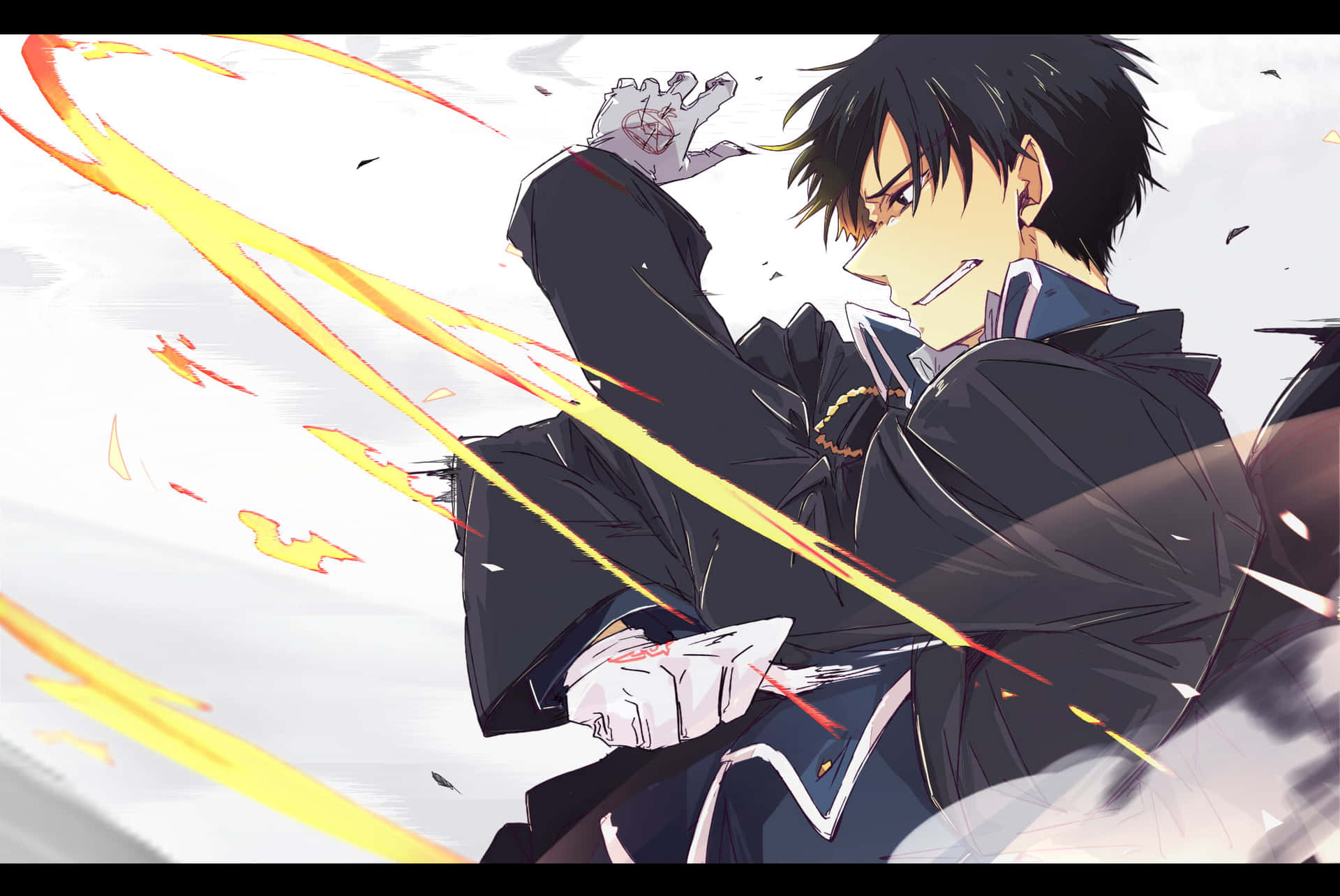 Roy Mustang, The Flame Alchemist, displaying his fire power Wallpaper