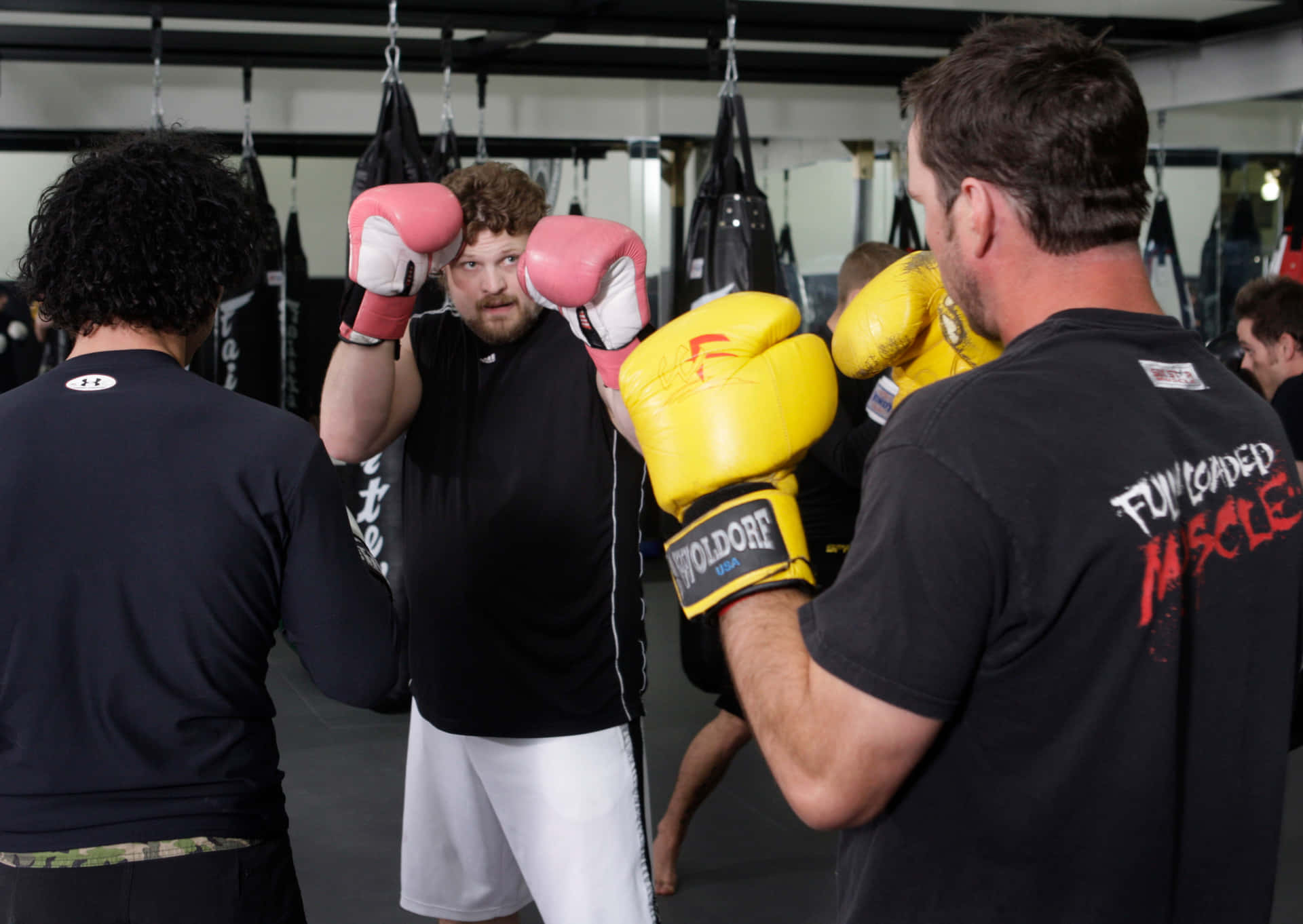 Roy Nelson Training With Pink Gloves Wallpaper