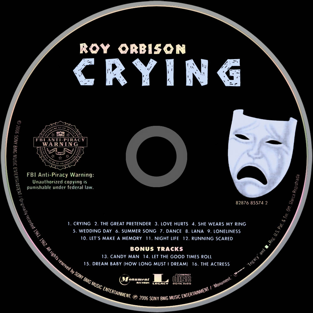 Tapet: Få et syn af den legendariske crooners berømte hit af Roy Orbison grædende CD-dæksel. Wallpaper