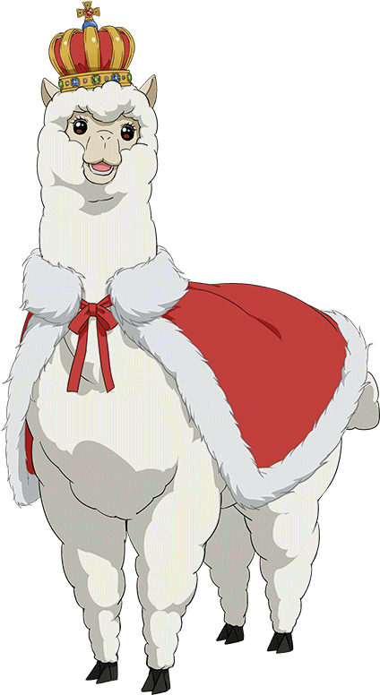 Royal Alpaca Cartoon Character PNG