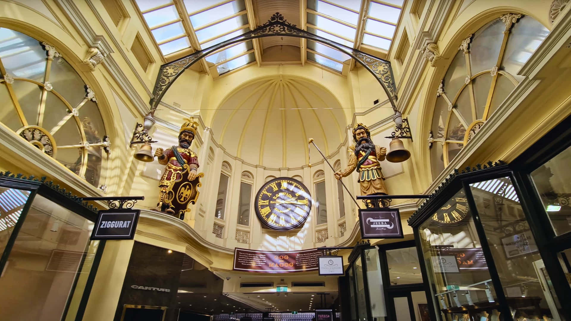 Royal Arcade Melbourne Interior Clockand Figures Wallpaper