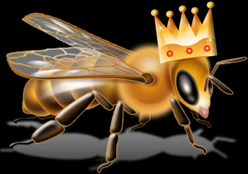Royal Bee Cartoon Illustration PNG