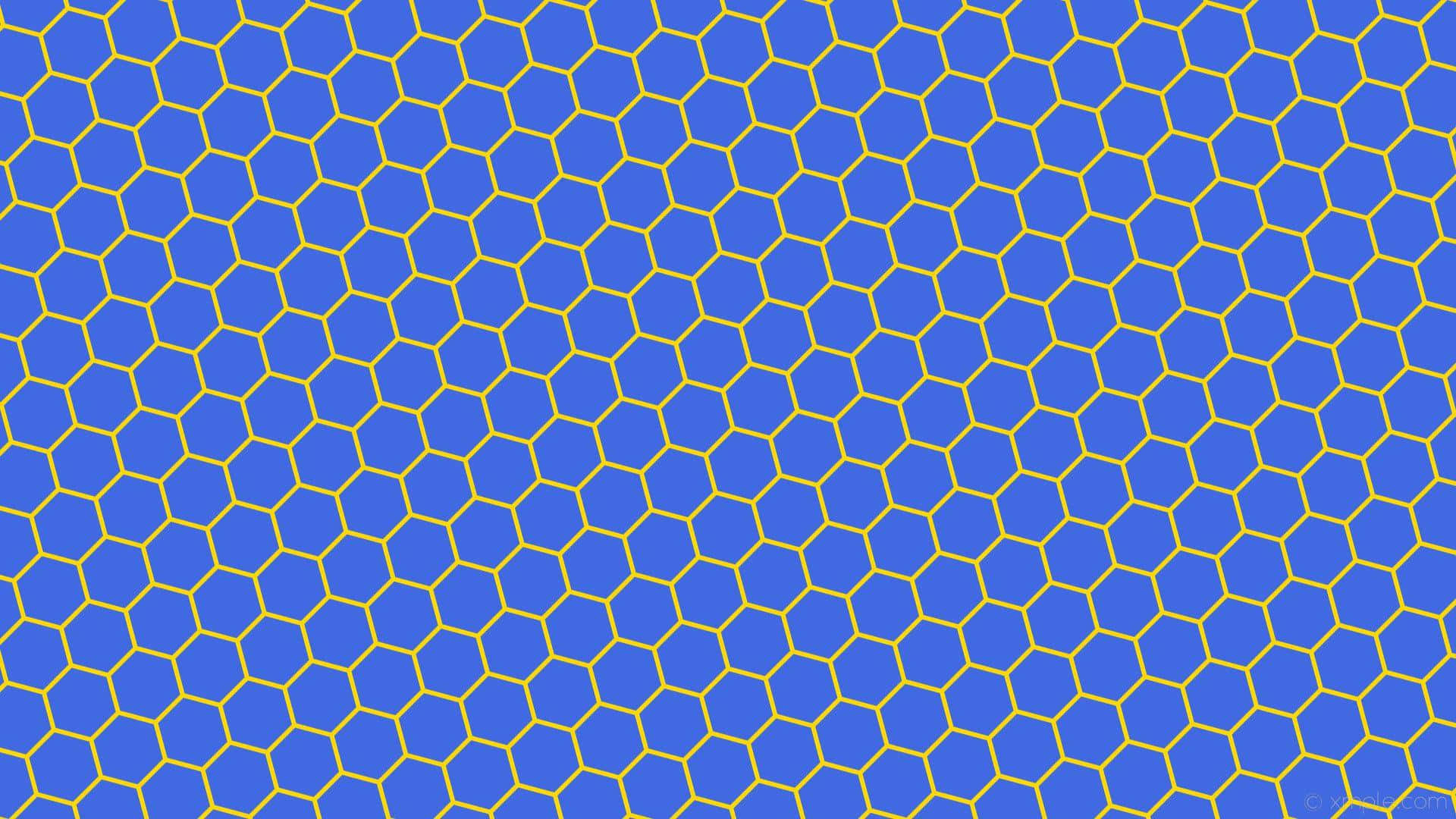Unpatrón Hexagonal Azul Y Amarillo