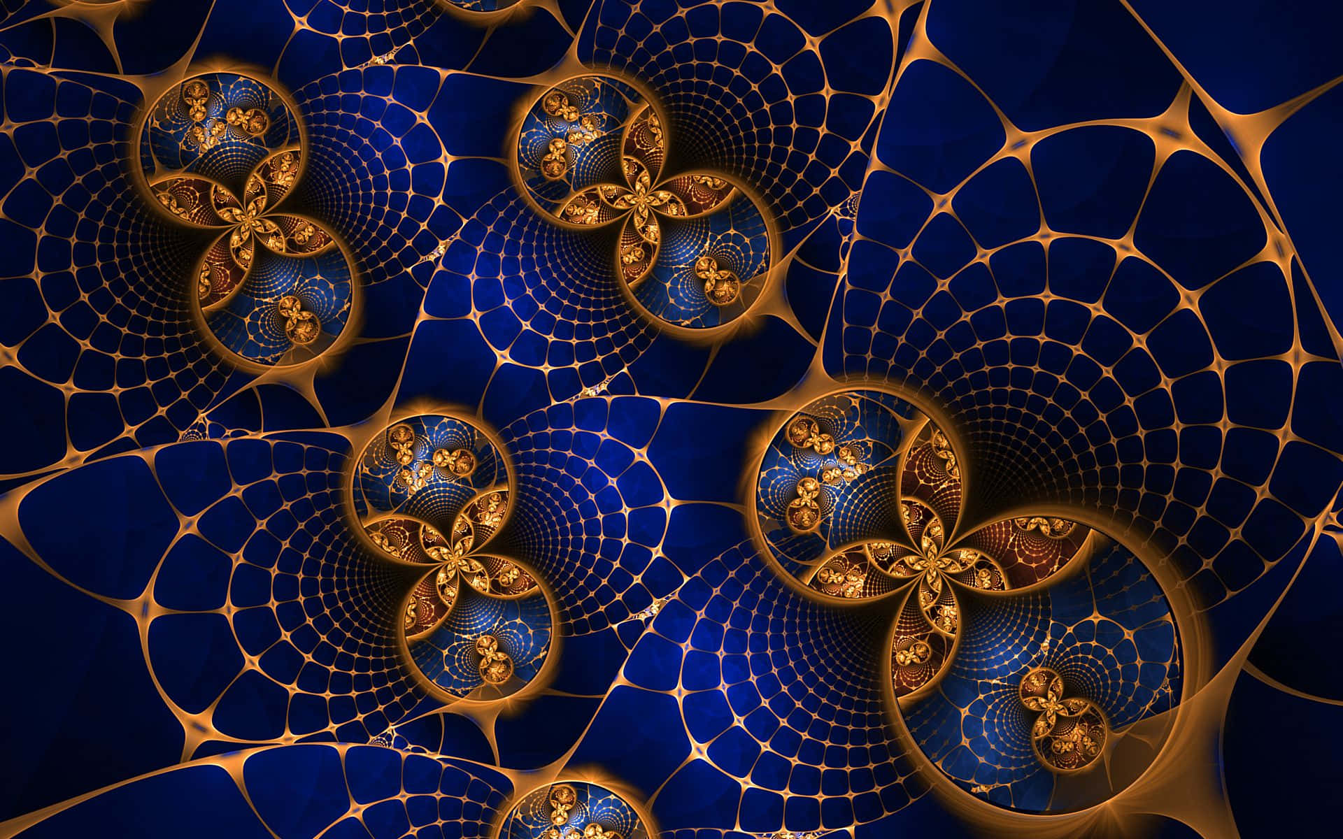 Serene Royal Blue and Gold Background