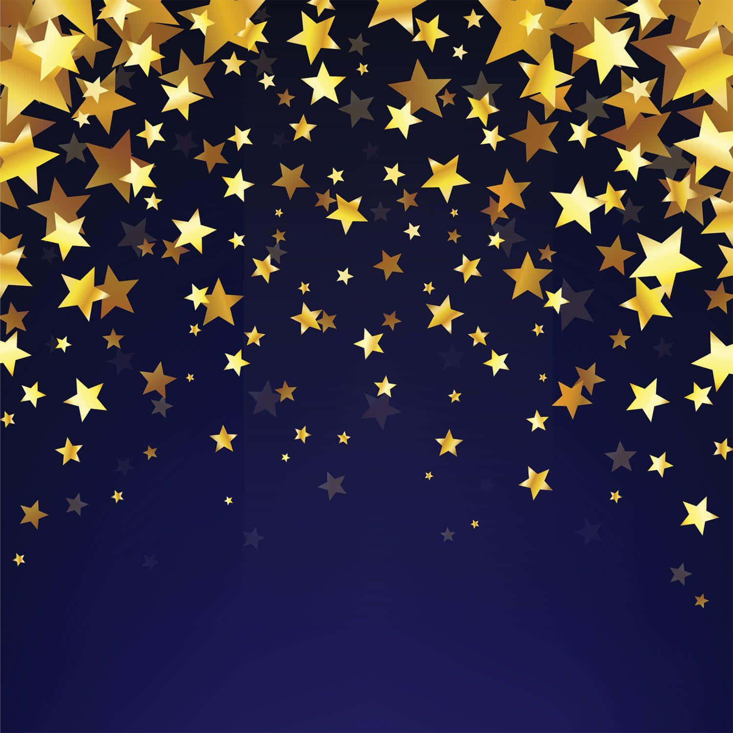 Golden Stars On A Blue Background