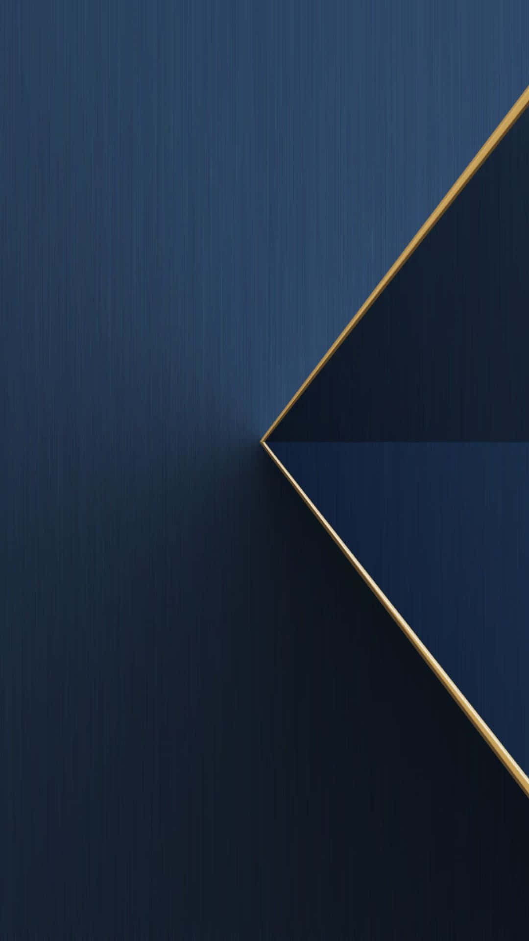 A Blue And Gold Background With A Triangle Shape