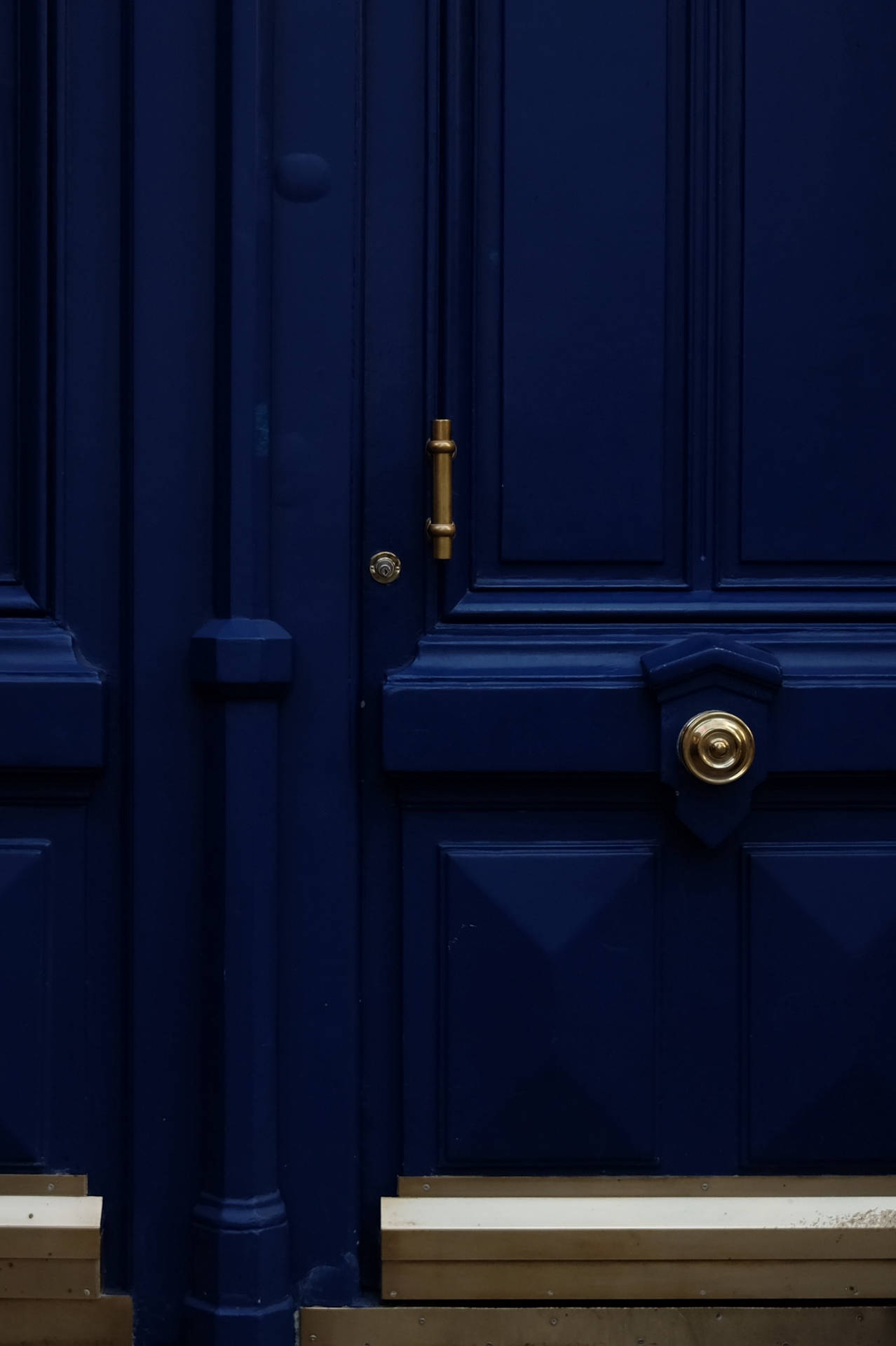 Royal Blue Door With Gold Knob Picture