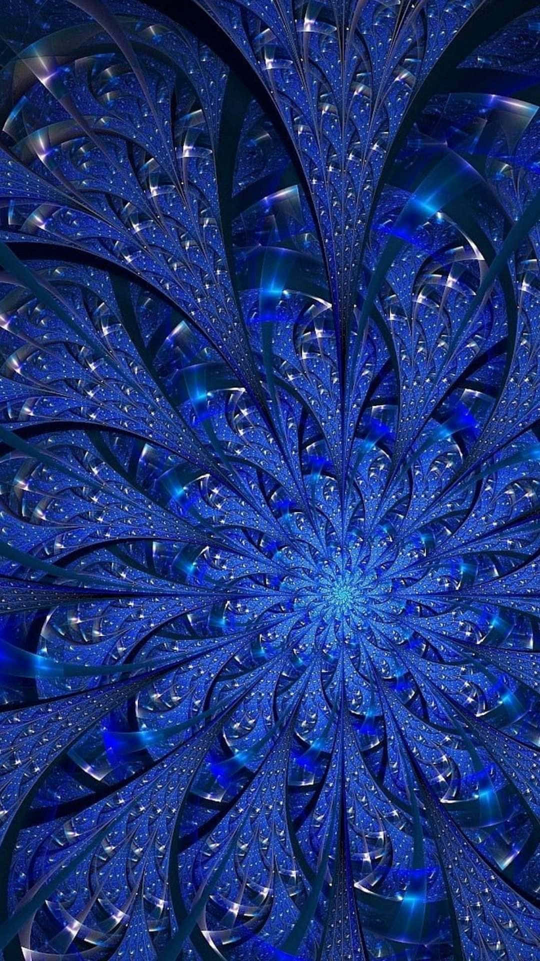 Espiral Fractal Azul Real Fondo de pantalla