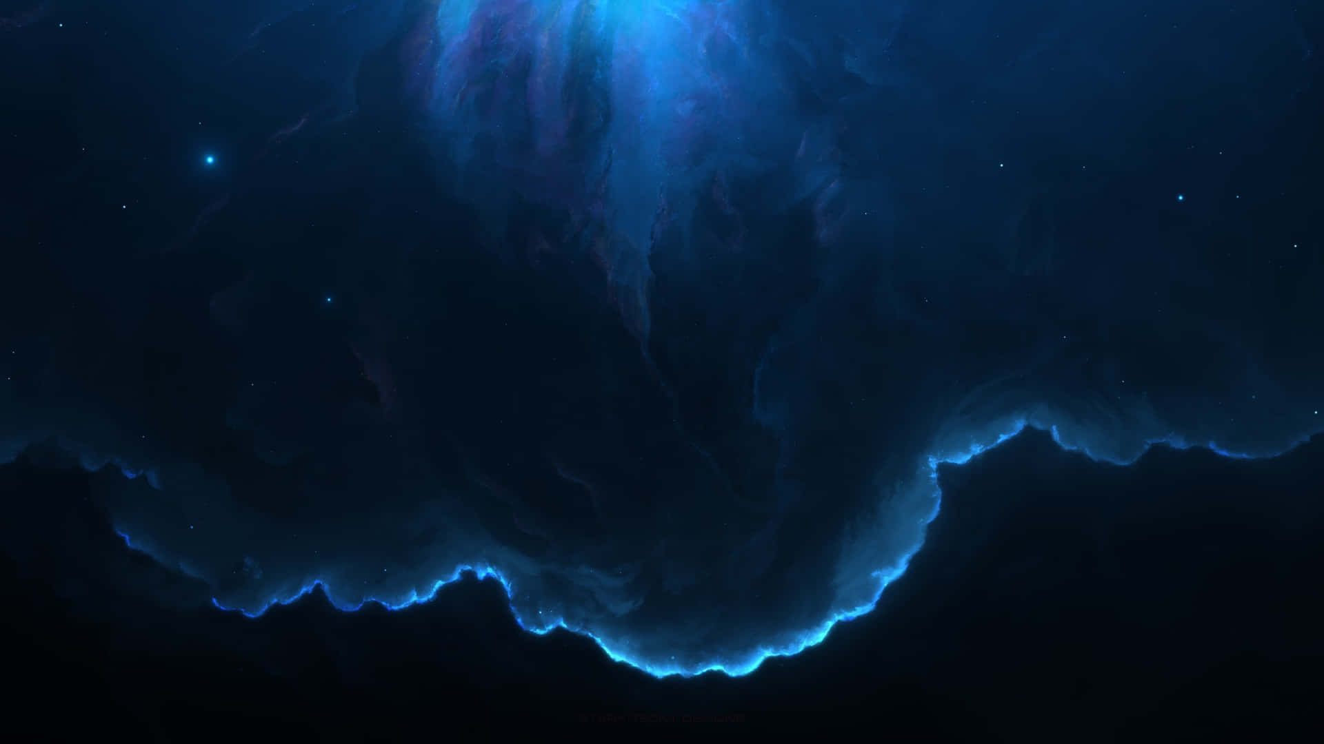 Royal Blue Nebula Aesthetic Wallpaper