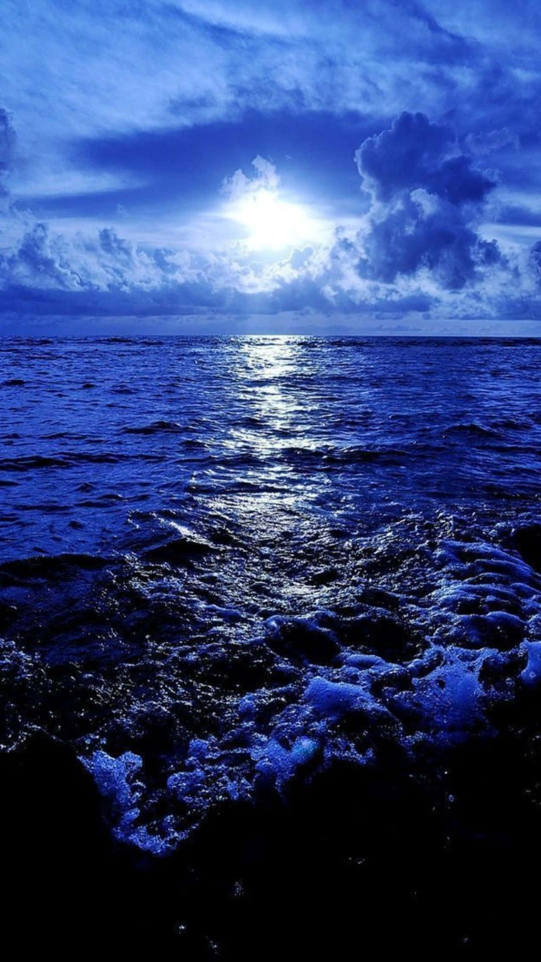 Atardecer En El Océano Azul Real Fondo de pantalla