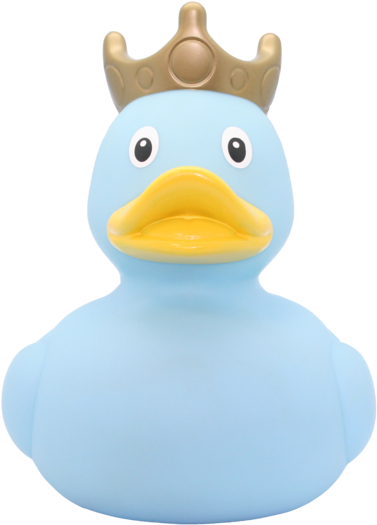 Royal Blue Rubber Duck Wearing Crown PNG