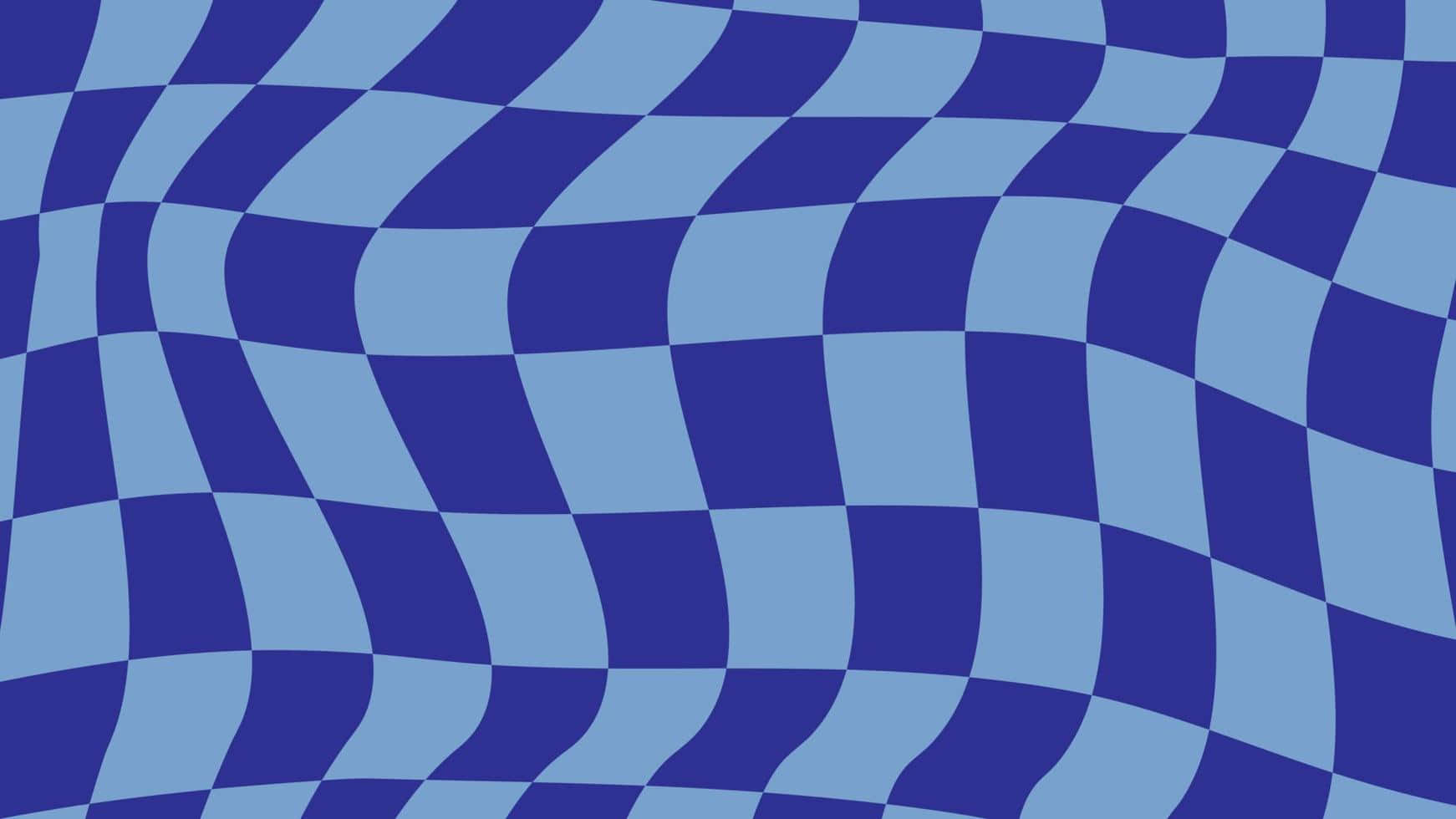 Royal Blue Wavy Pattern Wallpaper