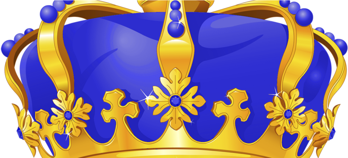 Royal Blueand Gold Crown Illustration PNG