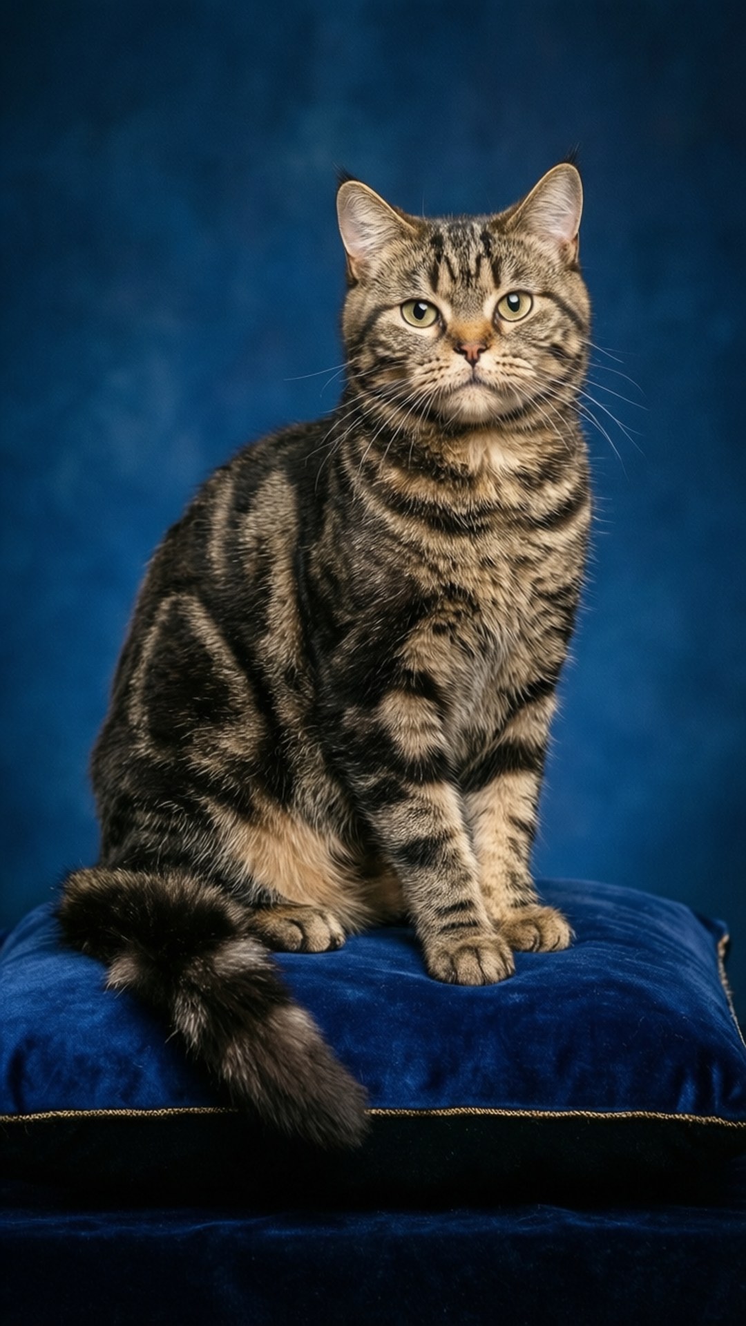 American Bobtail -kissa samettityynyllä