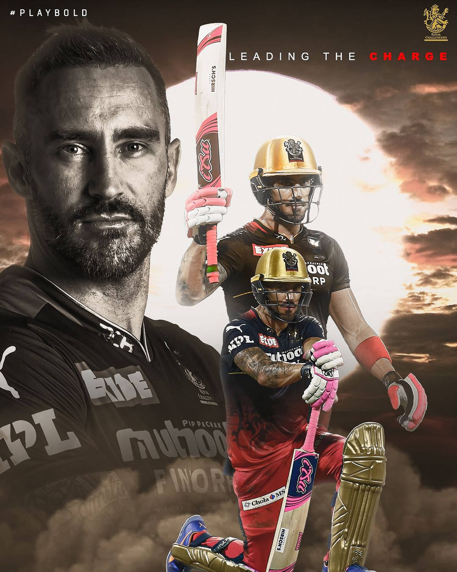 Royal Challengers Bangalore Leading The Charge Wallpaper