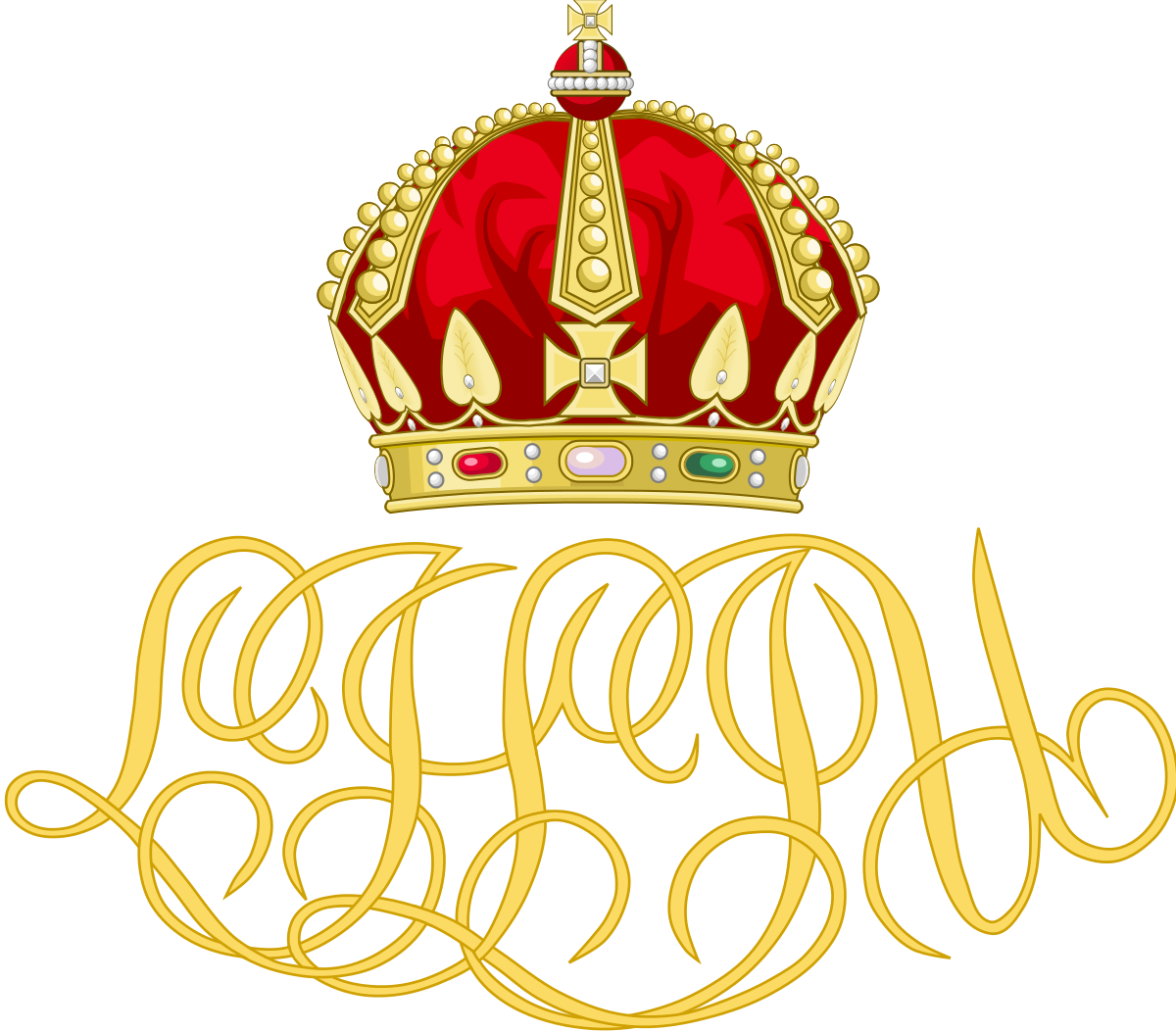 Royal Crownand Golden Scroll Graphic PNG