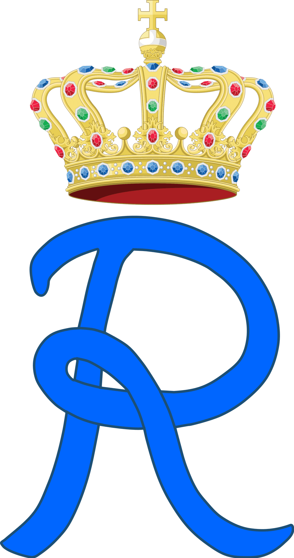 Royal Crownand Monogram Graphic PNG
