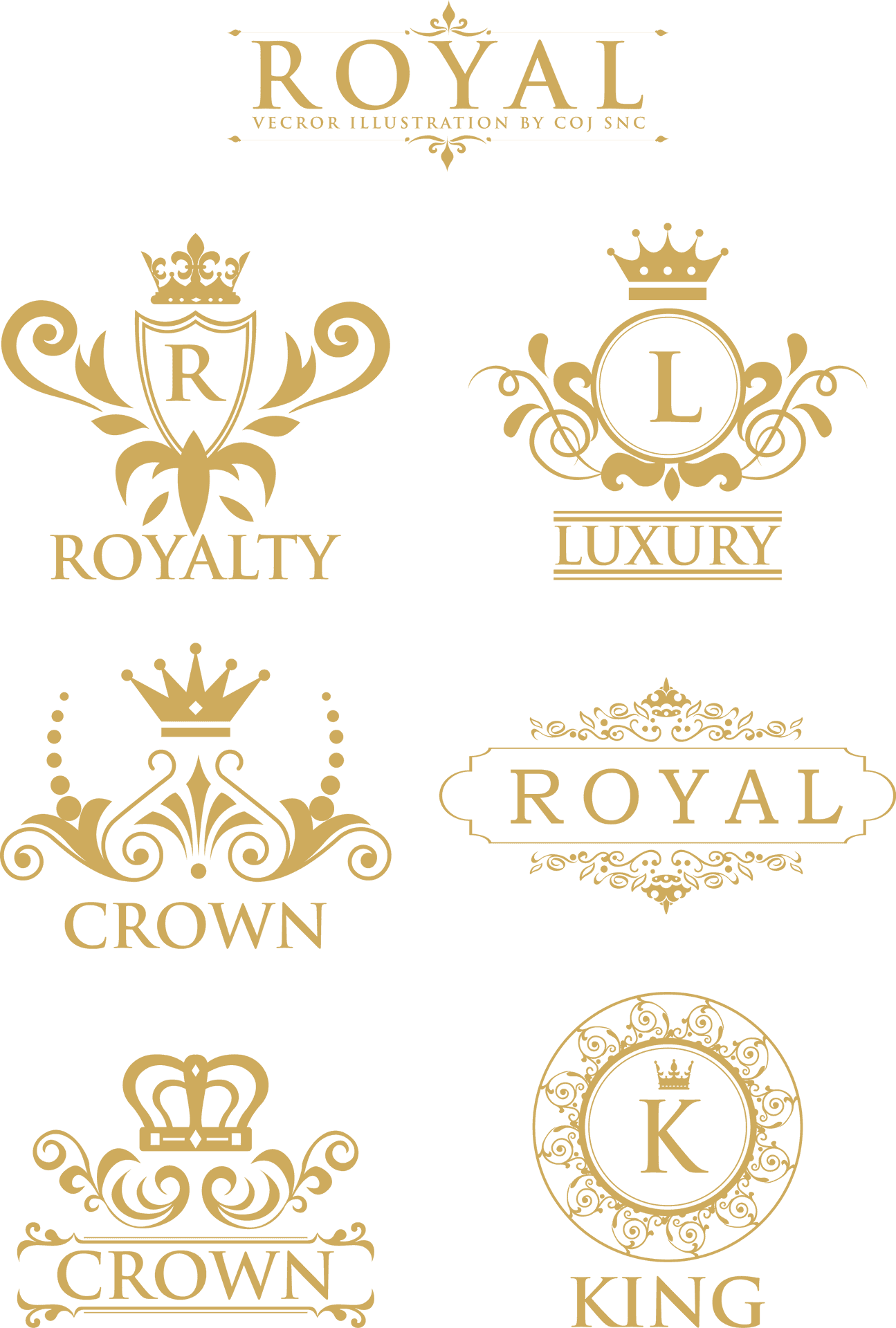 Royal Emblems Vector Illustration PNG