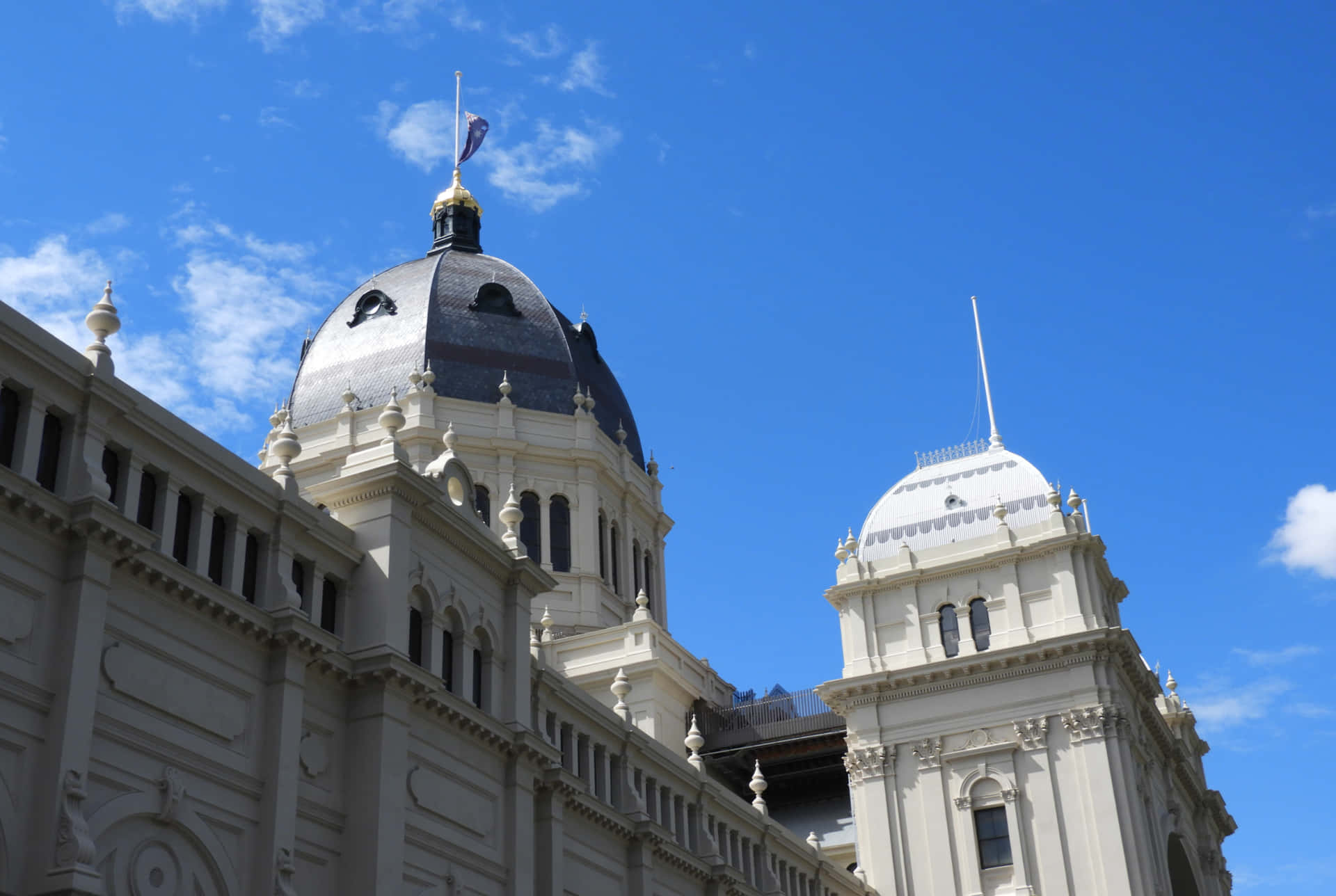 Royal Exhibition Building Domes Against Blue Sky Wallpaper