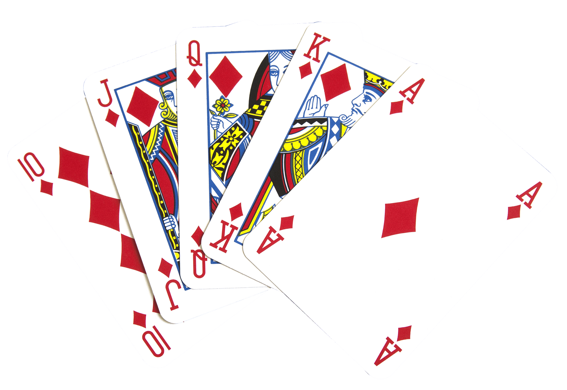 Royal Flush Diamonds Playing Cards PNG