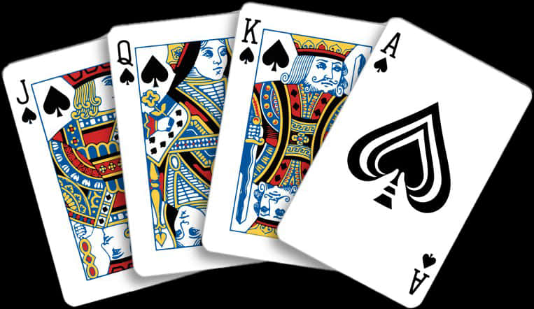 Royal Flush Spades Playing Cards PNG