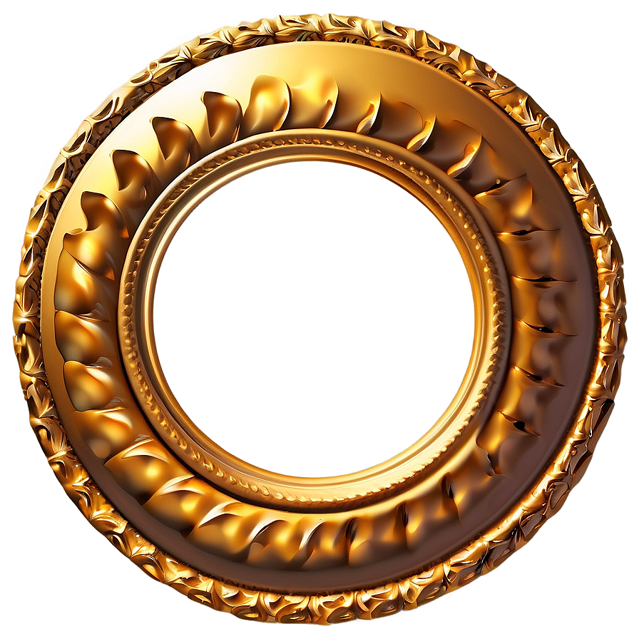 Royal Gold Circle Frame Design Png Kwd4 PNG