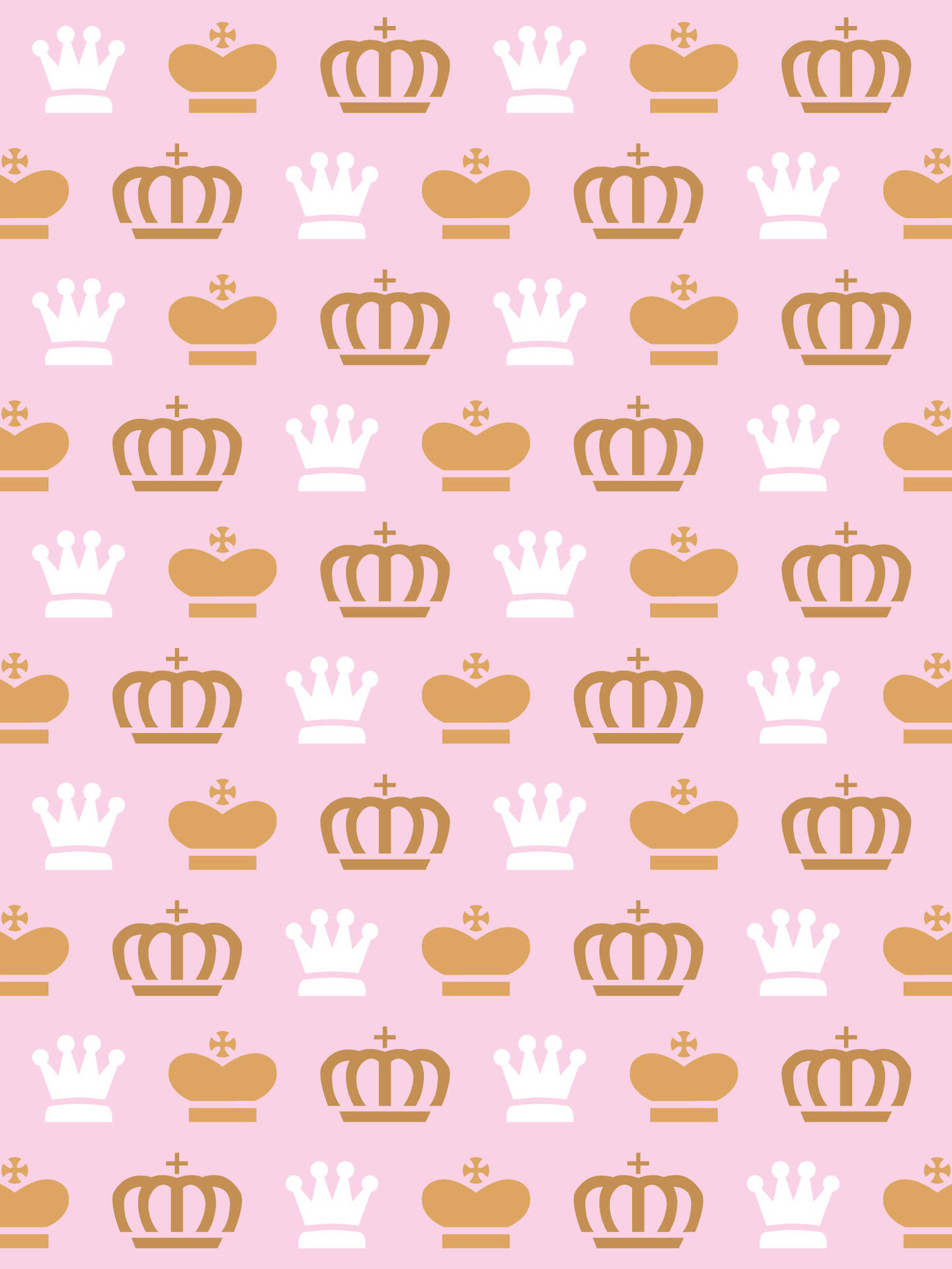 Royal Golden Crown Pattern Wallpaper