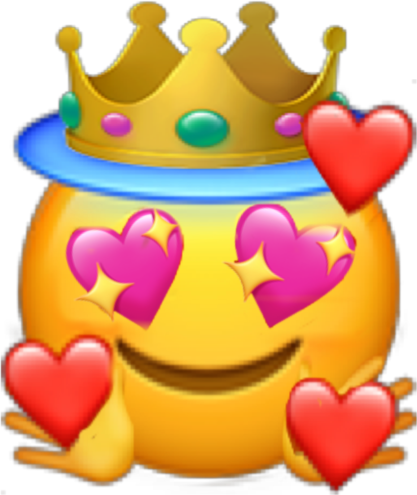 Royal Love Emojiwith Heartsand Crown.png PNG