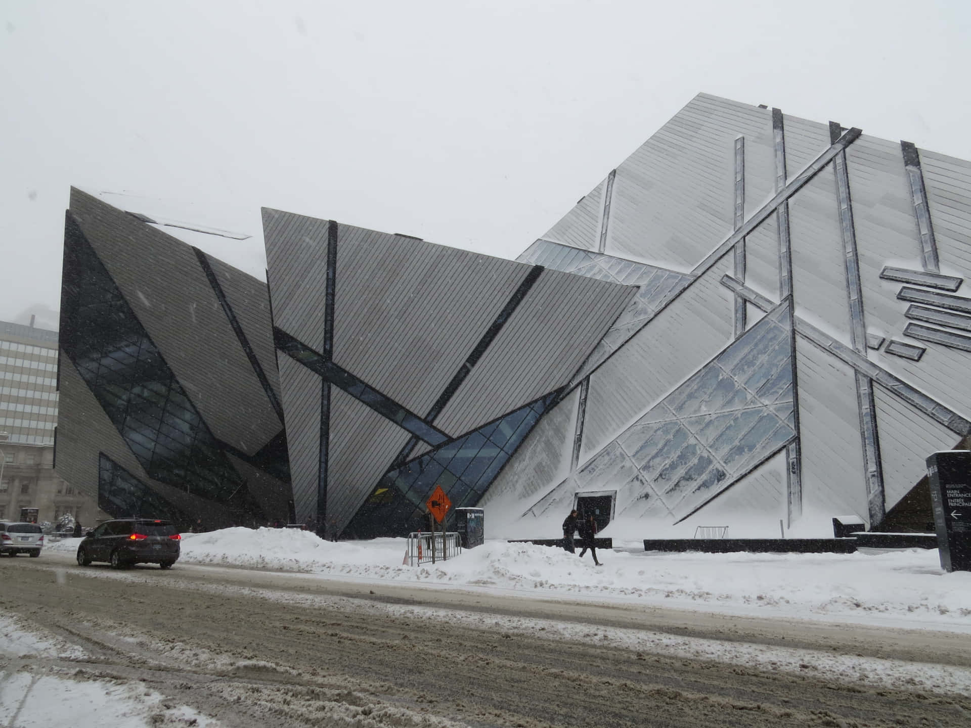 Royal Ontario Museum Winter Exterieur Achtergrond