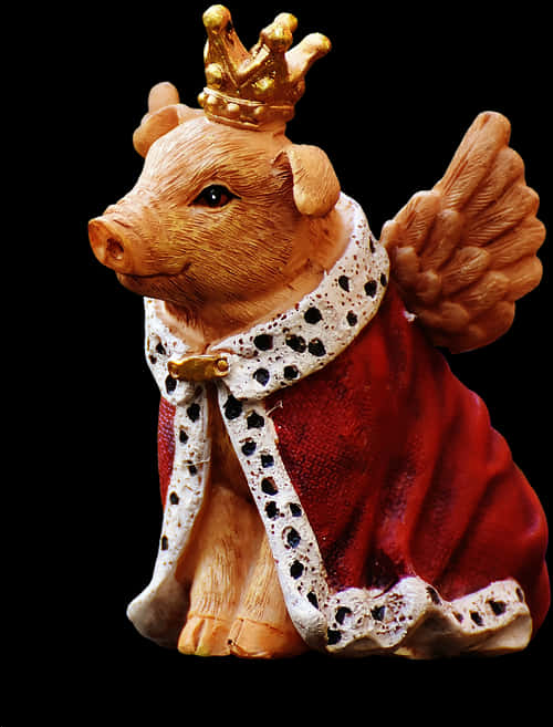 Royal Piglet Figurine PNG