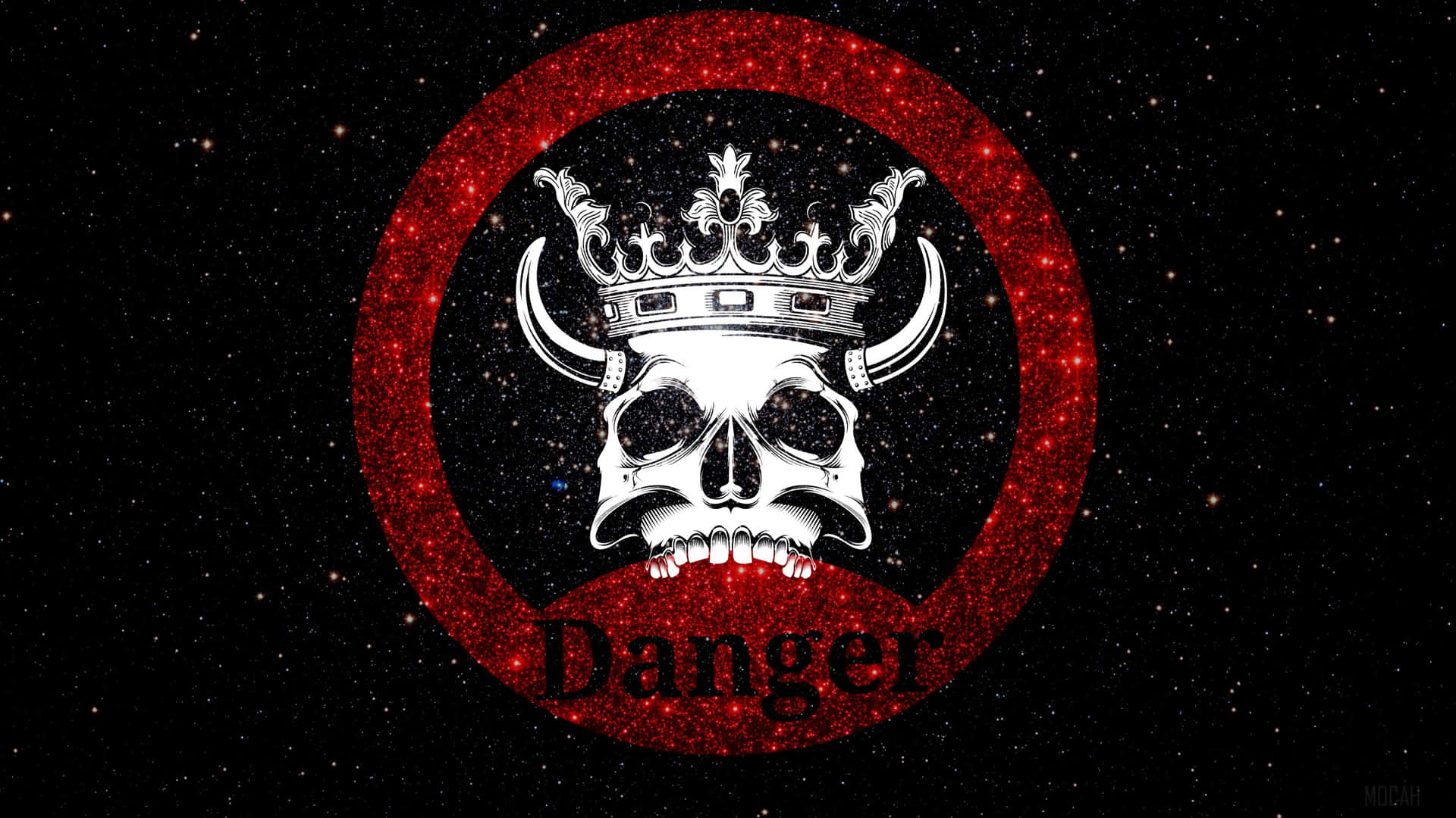 Royal Skull Danger Sign Wallpaper