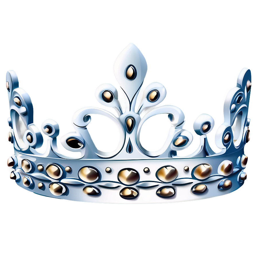 Royal White Crown Illustration Png Qeu PNG