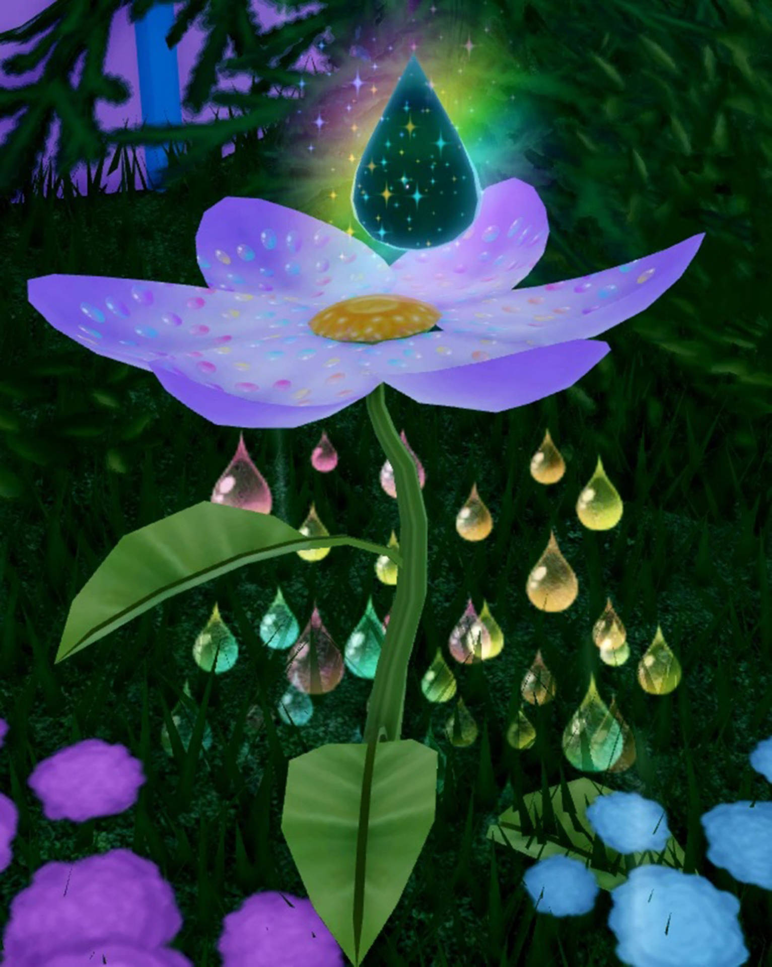A Magical Moment in Royale High - Dewdrop Shower Flower Wallpaper