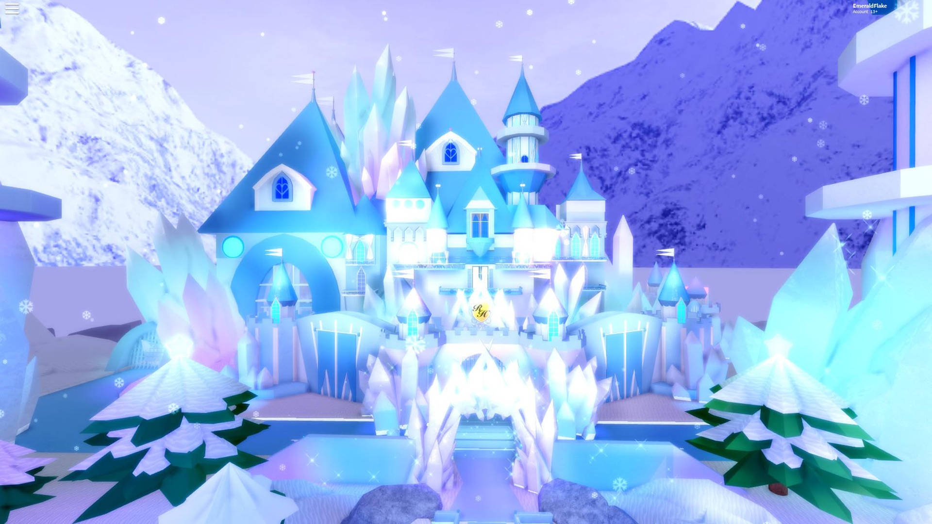 A Magical Evening at the Royale High Ice Castle Wallpaper
