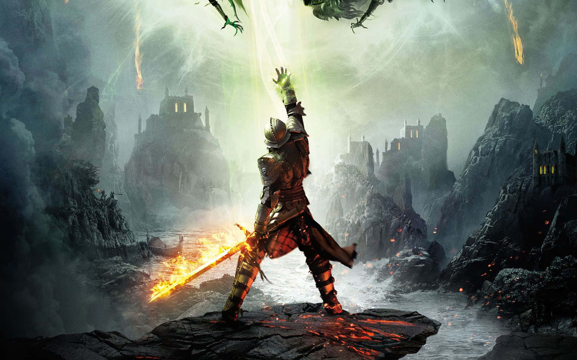 Epic Fantasy Battle in RPG Game Wallpaper
