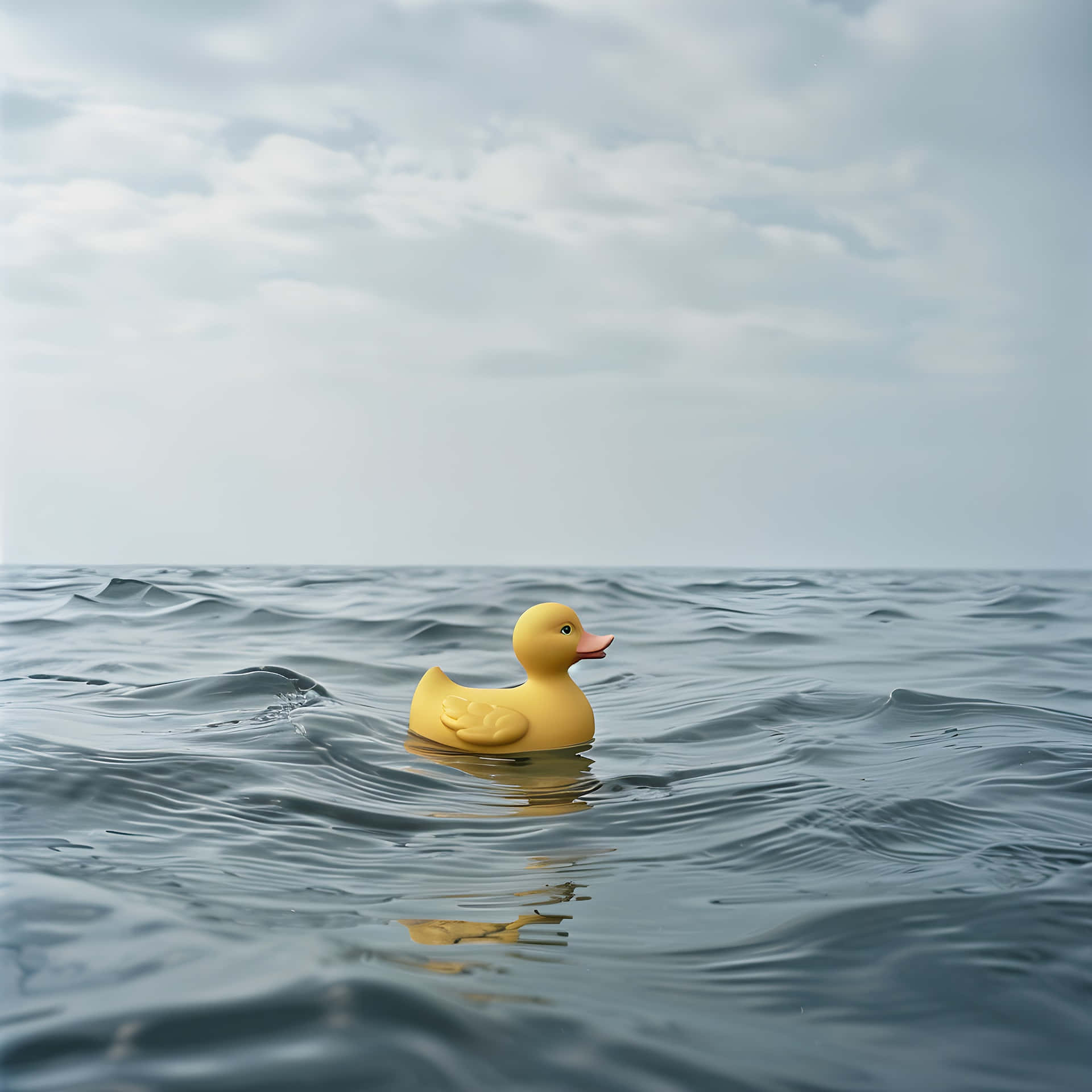Rubber Duck Adriftat Sea Wallpaper